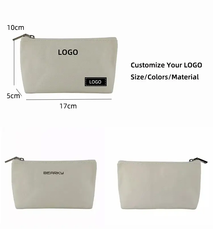 Minimalist beige pouch as Gift with Purchase (GWP) for eco-conscious beauty brands